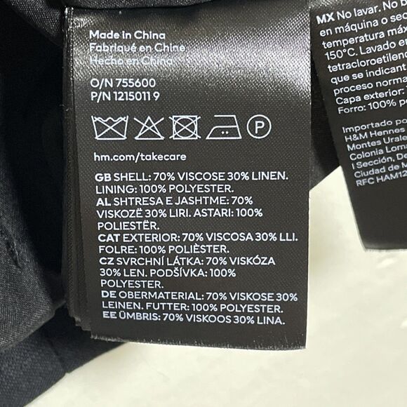 H&M Women's Linen Blend Black Button Down Vest Size Small Preppy Academic Casual - Picture 6 of 6